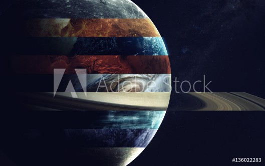 Bild på All solar system planets in one Modern minimalistic art Elements of this image furnished by NASA